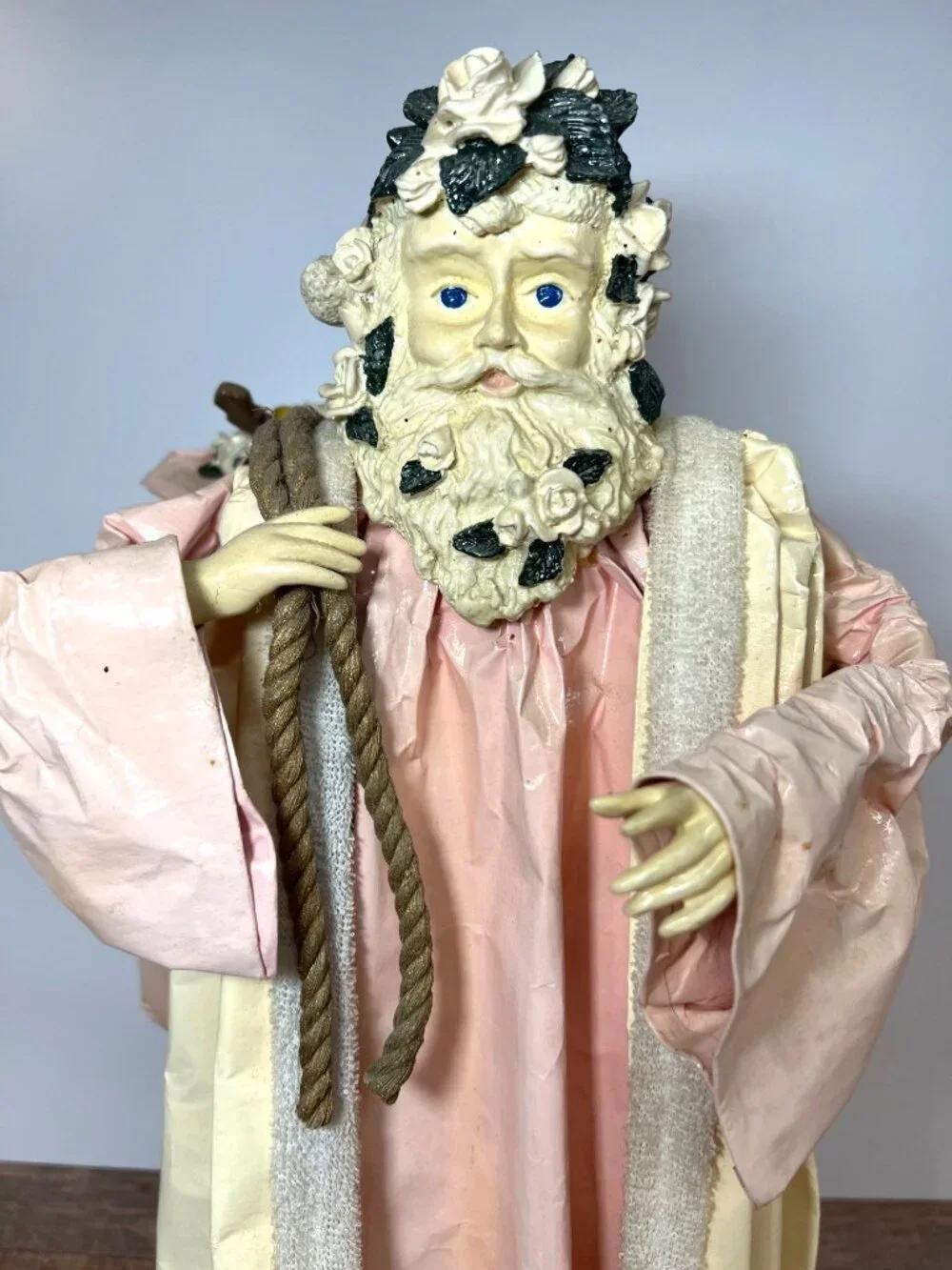 Vtg SILVESTRI Paper Mache Santa Claus Father Christmas Decor Or Tree Topper18.5”
